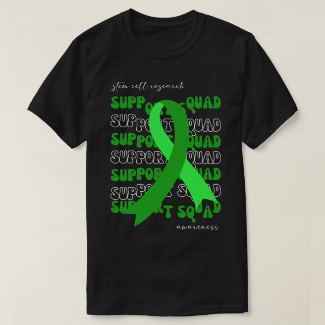 Support Squad Stem Cell Research Awareness Ribbon T-Shirt (Design Front)