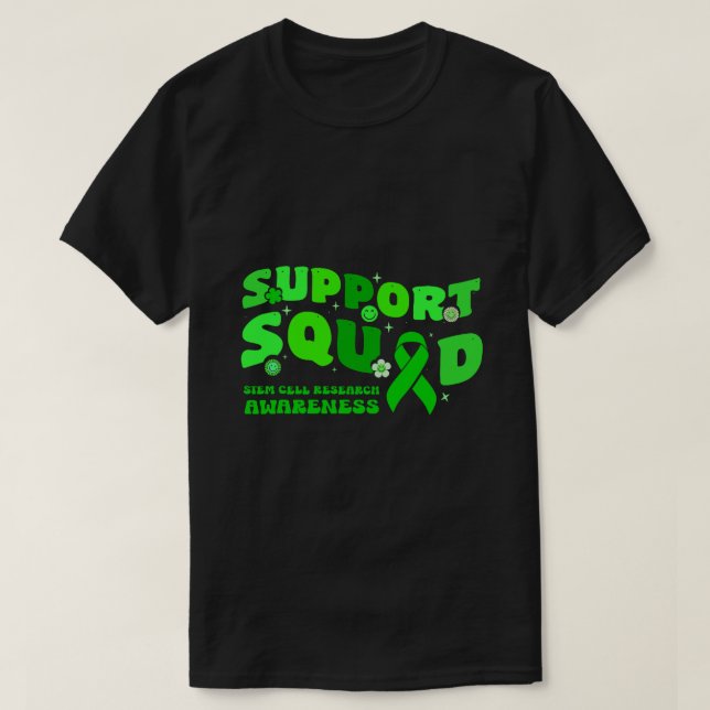 Support Squad Stem Cell Research Awareness Ribbon  T-Shirt (Design Front)