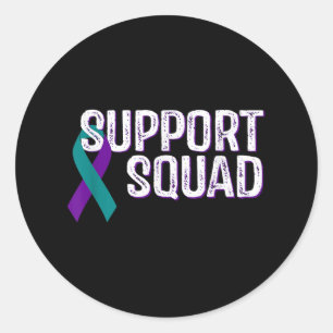 Support Squad Suicide Prevention Awareness Ribbon Classic Round Sticker