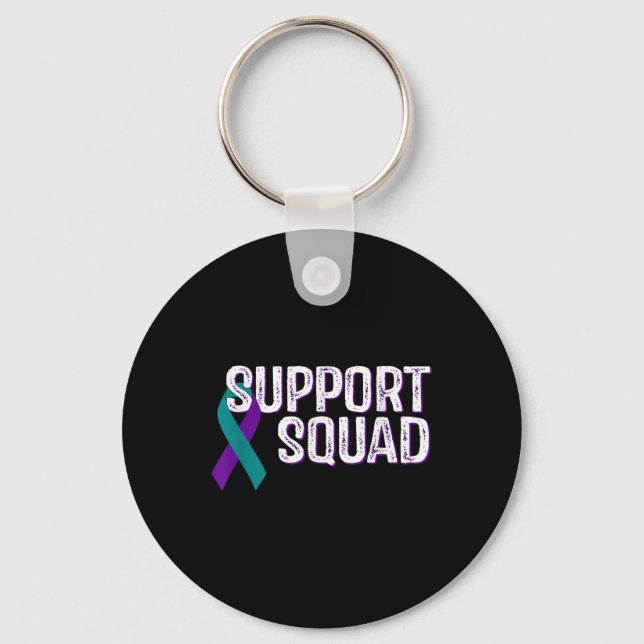 Support Squad Suicide Prevention Awareness Ribbon  Key Ring (Front)