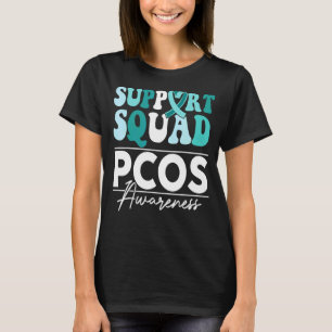 Support Squad Sunflower Hair Butterfly PCOS Awaren T-Shirt
