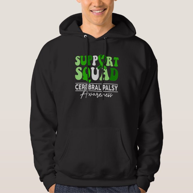 Support Squad Sunflower Hair Cerebral Palsy Awaren Hoodie (Front)