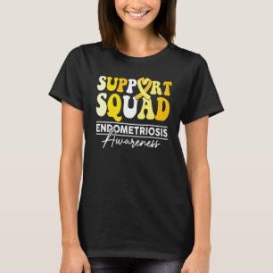 Support Squad Sunflower Hair Endometriosis Awarene T-Shirt