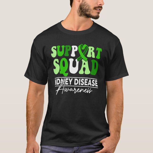 Support Squad Sunflower Hair Kidney Disease Awaren T-Shirt (Front)
