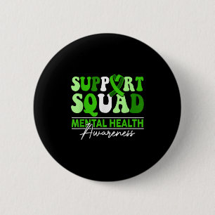 Support Squad Sunflower Hair Mental Health Awarene 6 Cm Round Badge