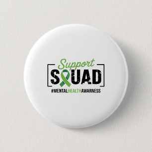 Support Squad Sunflower Hair Mental Health Awarene 6 Cm Round Badge