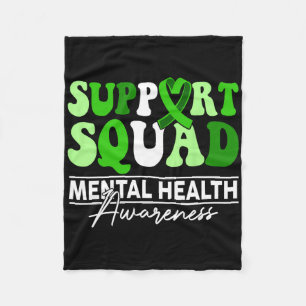 Support Squad Sunflower Hair Mental Health Awarene Fleece Blanket