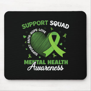 Support Squad Sunflower Hair Mental Health Awarene Mouse Pad