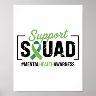 Support Squad Sunflower Hair Mental Health Awarene Poster