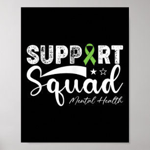 Support Squad Sunflower Hair Mental Health Awarene Poster