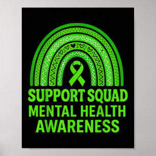 Support Squad Sunflower Hair Mental Health Awarene Poster