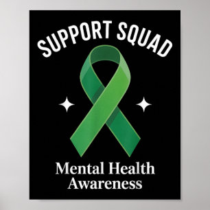 Support Squad Sunflower Hair Mental Health Awarene Poster