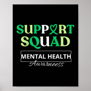 Support Squad Sunflower Hair Mental Health Awarene Poster