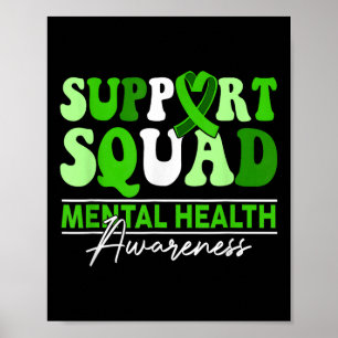 Support Squad Sunflower Hair Mental Health Awarene Poster