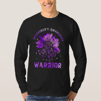Support Squad Sunflower Purple Ribbon Alzheimer's  T-Shirt