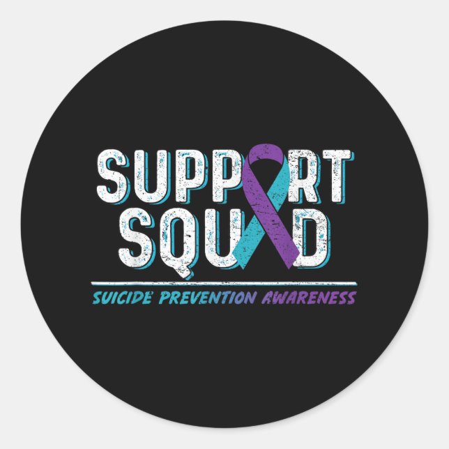 Support Squad Support Suicide Prevention Awareness Classic Round Sticker (Front)