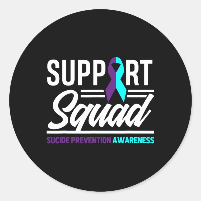 Support Squad Support Suicide Prevention Awareness Classic Round Sticker (Front)