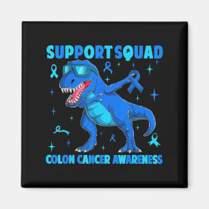 Support squad t-rex dinosaur colon cancer magnet