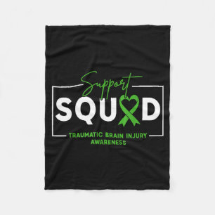 Support Squad TBI Traumatic Brain Injury Awareness Fleece Blanket