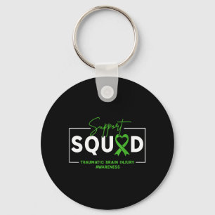 Support Squad TBI Traumatic Brain Injury Awareness Key Ring