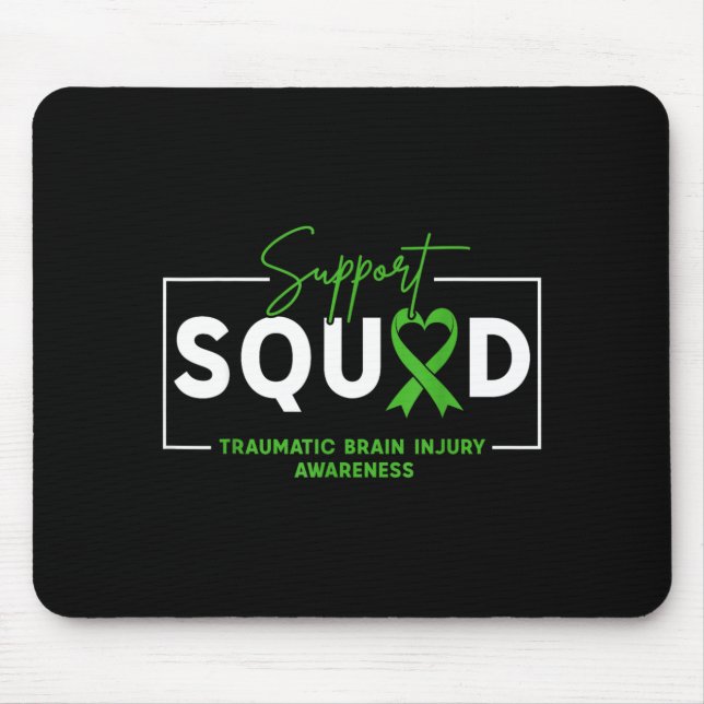 Support Squad TBI Traumatic Brain Injury Awareness Mouse Pad (Front)