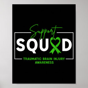Support squad tbi traumatic brain injury awareness poster