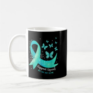 Support Squad Teal Ribbon Butterfly Ptsd Awareness Coffee Mug