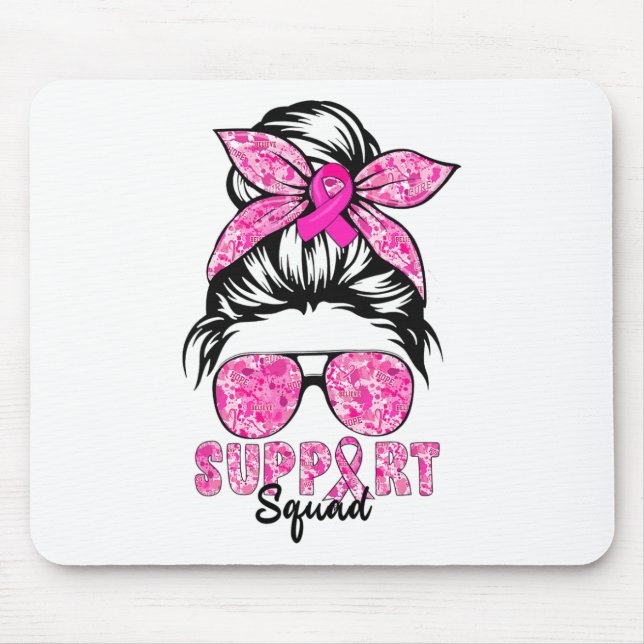 Support Squad Team Breast Cancer Awareness Warrior Mouse Pad (Front)