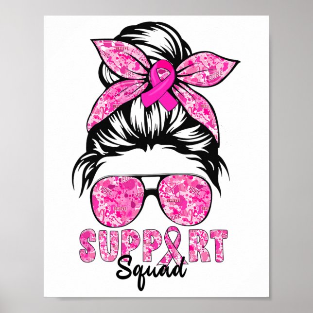 Support Squad Team Breast Cancer Awareness Warrior Poster (Front)