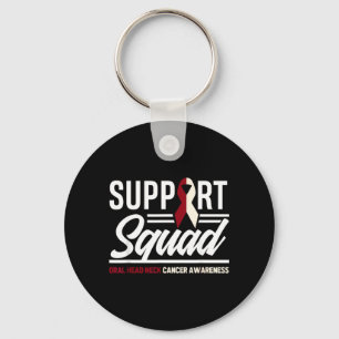 Support Squad Throat Oral Head Neck Cancer Key Ring
