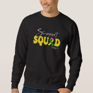 Support Squad Trisomy 13 Awareness Yellow & Green Sweatshirt