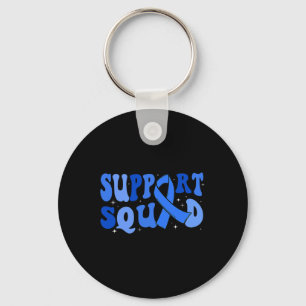 Support Squad Type 1 Diabetes Awareness T1D Blue R Key Ring