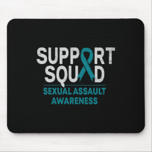 Support Squad Ual Ault Awareness Month Teal Ribbon Mouse Pad