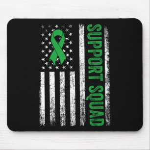 Support Squad Us Flag Green Ribbon Mental Health A Mouse Pad