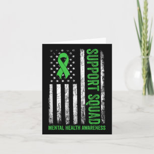Support Squad Usa Flag Mental Health Awareness Card