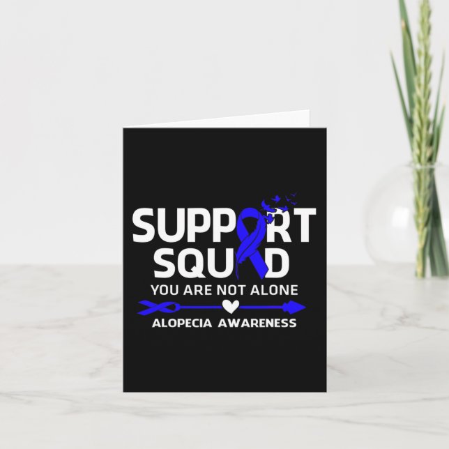 Support Squad Warrior Alopecia Awareness Feather  Card (Front)