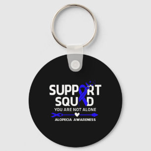 Support Squad Warrior Alopecia Awareness Feather Key Ring