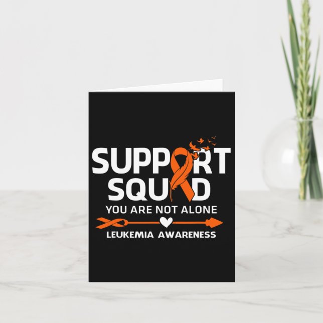 Support Squad Warrior Leukaemia Awareness Feather  Card (Front)