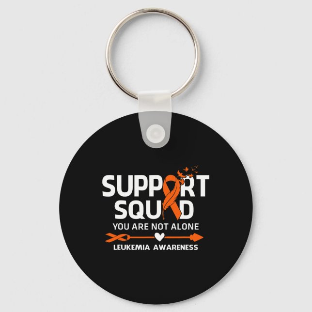 Support Squad Warrior Leukaemia Awareness Feather  Key Ring (Front)
