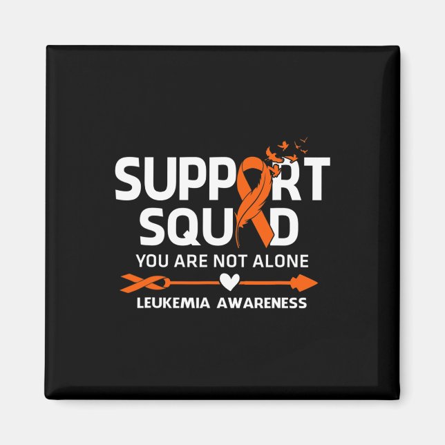 Support Squad Warrior Leukaemia Awareness Feather  Magnet (Front)