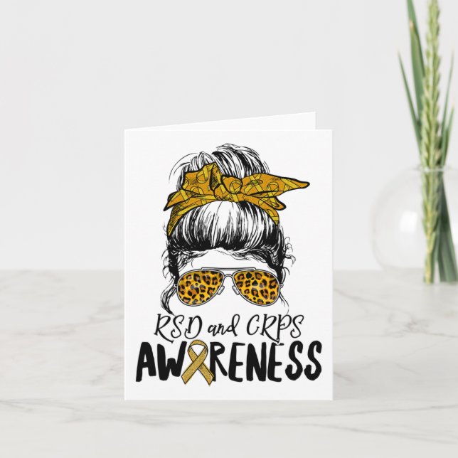 Support Squad Women Leopard Messy Bun Rsd And Crps Card (Front)