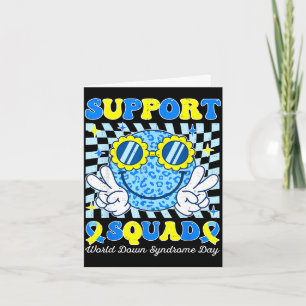 Support squad world down syndrome awareness kids card