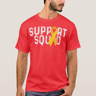 Support Squad  Yellow Ribbon  Childhood Cancer Awa T-Shirt