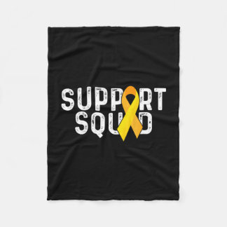 Support squad _ yellow ribbon _ childhood cancer fleece blanket