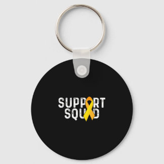 Support squad _ yellow ribbon _ childhood cancer key ring