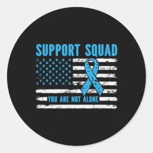 Support Squad You Are Not Alone Diabetes Awareness Classic Round Sticker