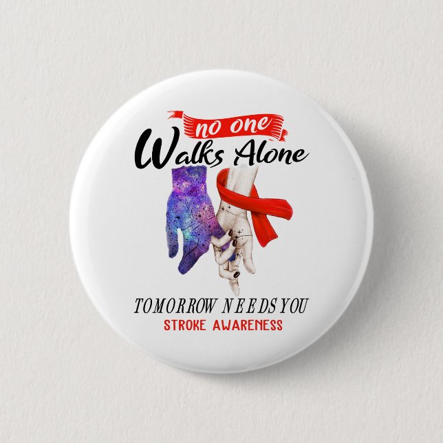 Support Stroke Awareness Ribbon Gifts 6 Cm Round Badge (Front)
