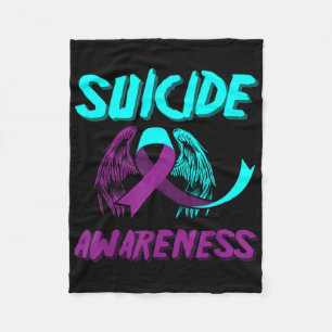 Support Suicide Awareness Wings Suicide Prevention Fleece Blanket