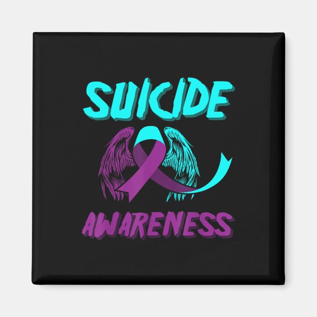 Support Suicide Awareness Wings Suicide Prevention Magnet (Front)