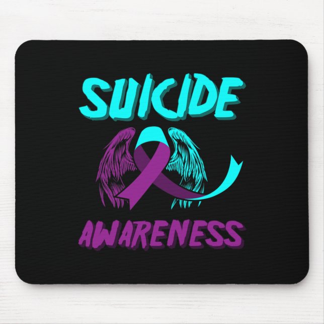 Support Suicide Awareness Wings Suicide Prevention Mouse Pad (Front)